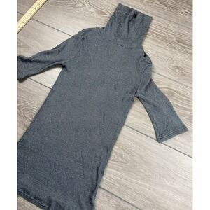 Michael Stars Women's Half Sleeve Ribbed Turtleneck Sweater Metal Grey‎ OS Read